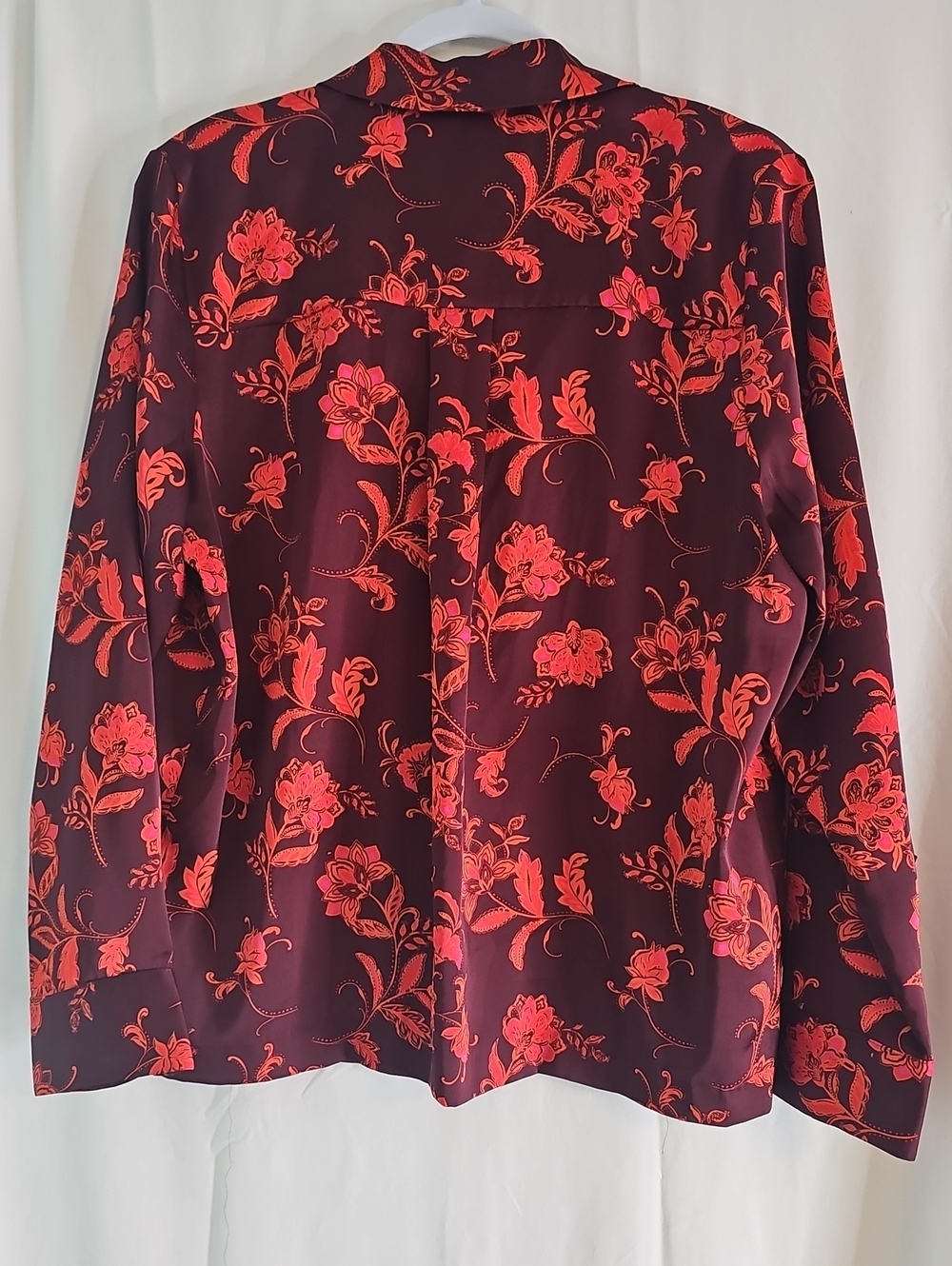 Rafaella Red Floral Button-Down Blouse - Picture 5 of 8